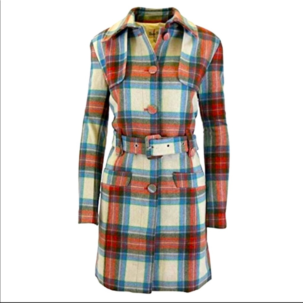 Plaid Trench Coat for Women